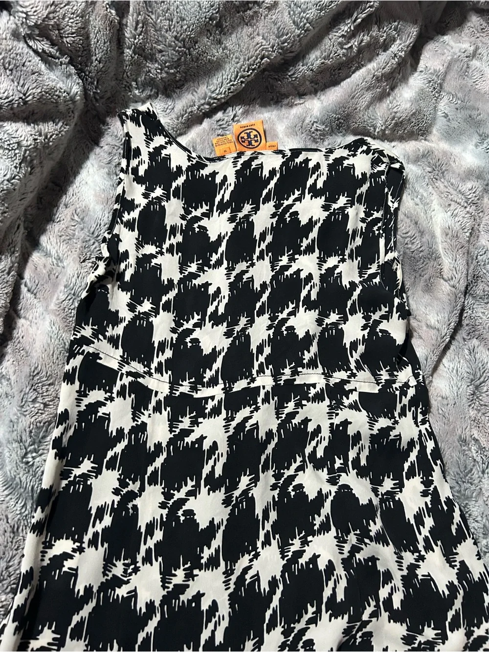 Tory Burch Black and White Abstract Print Top